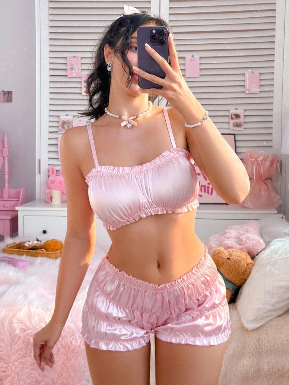 PetitDoll Size Medium 2pcs Adjustable Strap Bra And Panty Set Two Piece lot6098